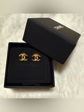 Monogram Goldtone CC Style Earrings